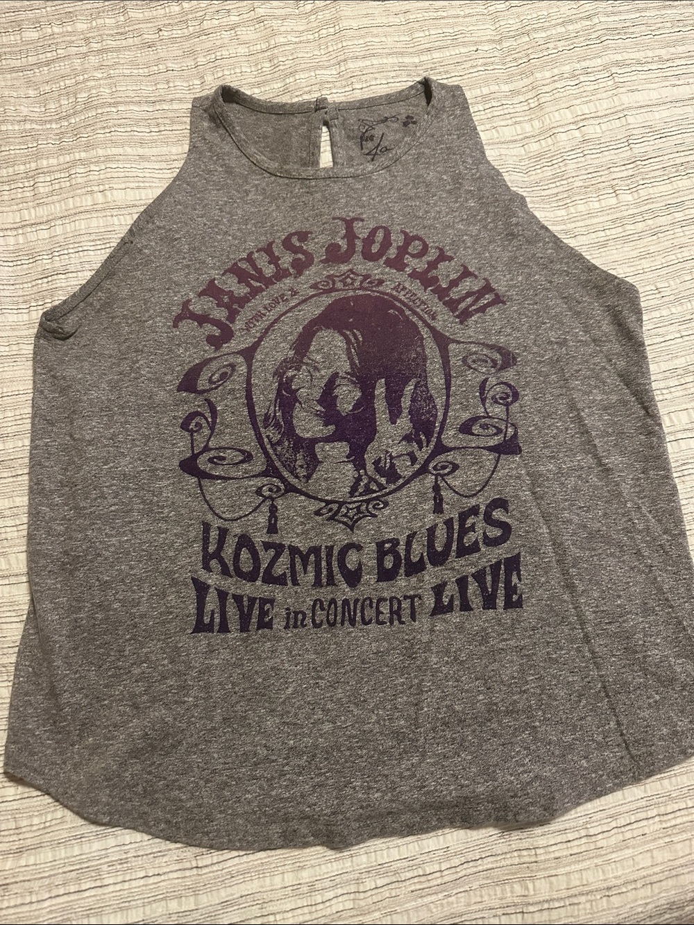 Lucky Brand Gray Tank with Purple Kozmic Blues Graphic